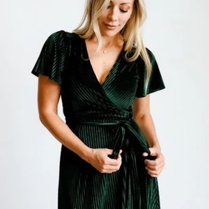 Andi Ribbed Velvet Wrap Dress